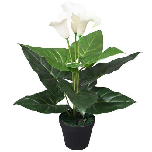 Kunstig kallalilje med potte 45 cm hvid
