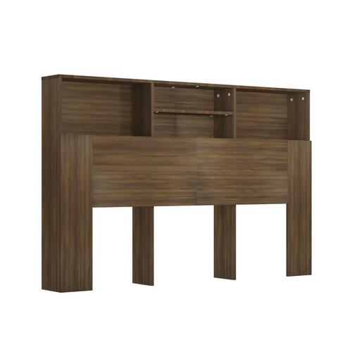 Sengegavl med opbevaring 160x19x103,5 cm brun egetræsfarve