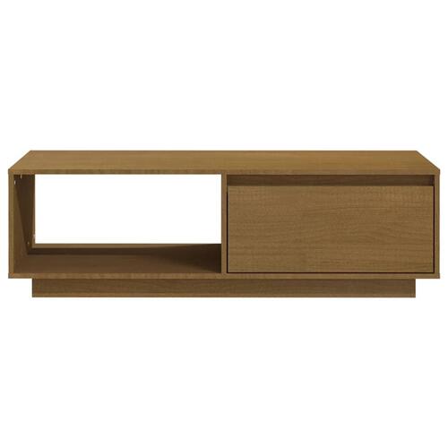 Sofabord 110x50x33,5 cm massivt fyrretræ honningbrun