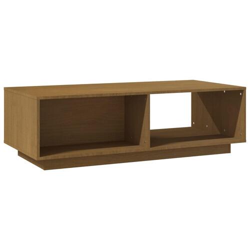Sofabord 110x50x33,5 cm massivt fyrretræ honningbrun
