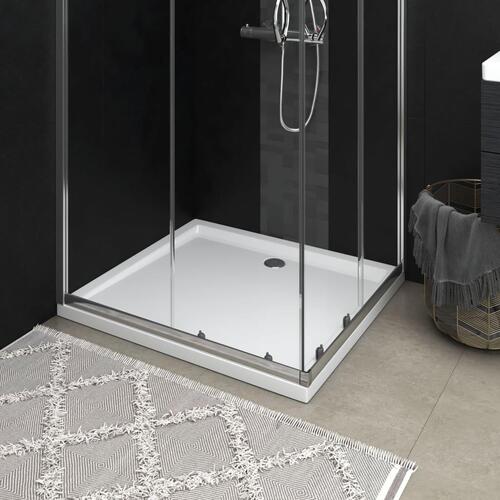 Brusekar 80x90 cm ABS rektangulært hvid