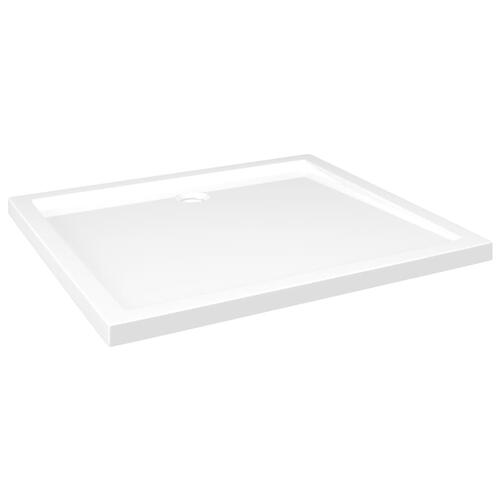 Brusekar 80x90 cm ABS rektangulært hvid