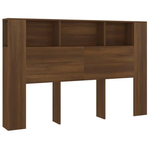 Sengegavl med opbevaring 160x18,5x104,5 cm brun egetræsfarve