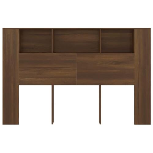 Sengegavl med opbevaring 160x18,5x104,5 cm brun egetræsfarve