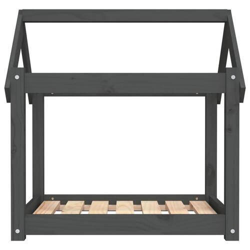 Hundeseng 71x55x70 cm massivt fyrretræ grå