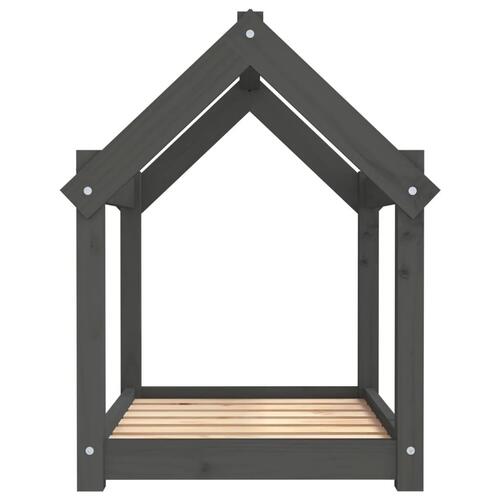 Hundeseng 71x55x70 cm massivt fyrretræ grå