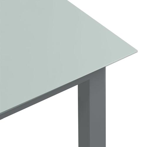 Havebord 190x90x74 cm aluminium og glas lysegrå
