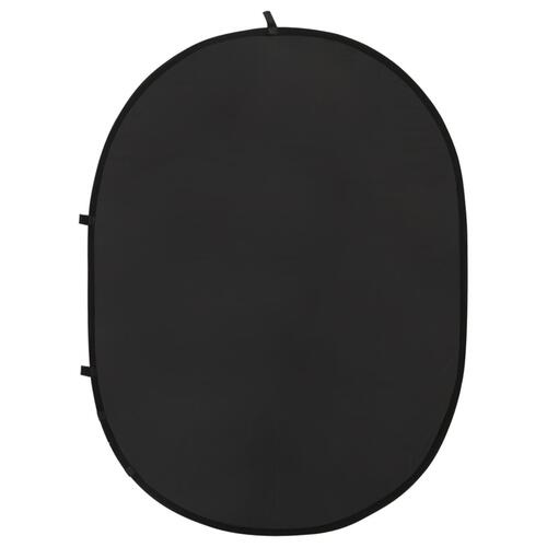 2-i-1 oval fotobaggrund 200x150 cm sort og grå