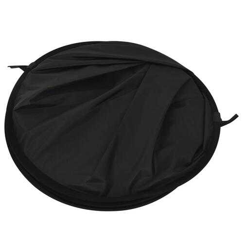 2-i-1 oval fotobaggrund 200x150 cm sort og grå