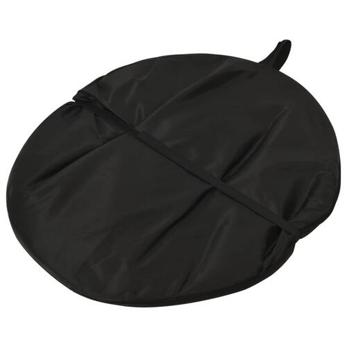 2-i-1 oval fotobaggrund 200x150 cm sort og grå