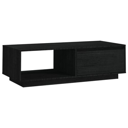 Sofabord 110x50x33,5 cm massivt fyrretræ sort