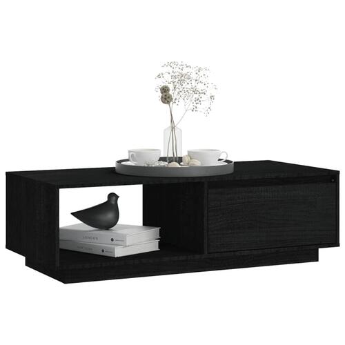 Sofabord 110x50x33,5 cm massivt fyrretræ sort