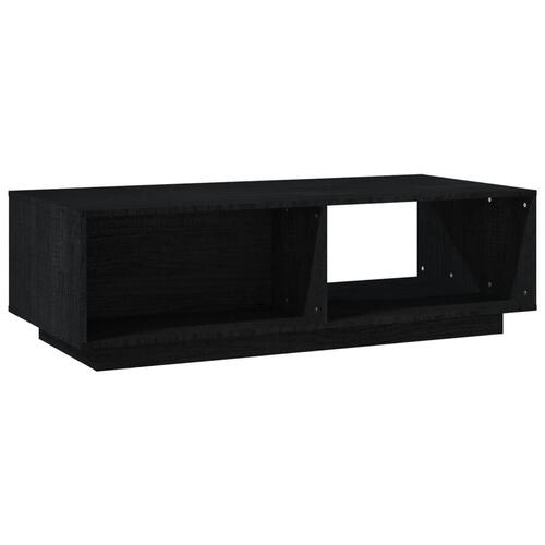 Sofabord 110x50x33,5 cm massivt fyrretræ sort