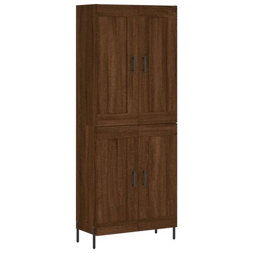 Højskab 69,5x34x180 cm konstrueret træ brun egetræsfarve