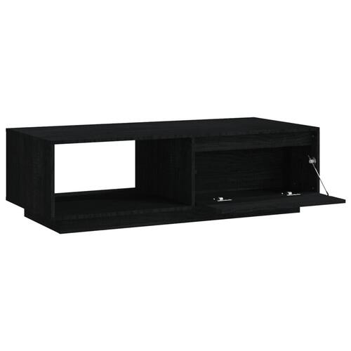 Sofabord 110x50x33,5 cm massivt fyrretræ sort