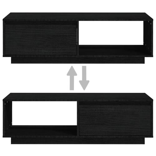 Sofabord 110x50x33,5 cm massivt fyrretræ sort