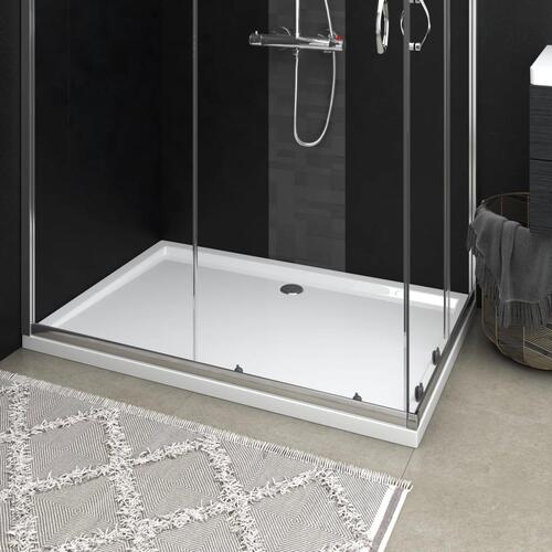 Brusekar 80x120 cm ABS rektangulært hvid