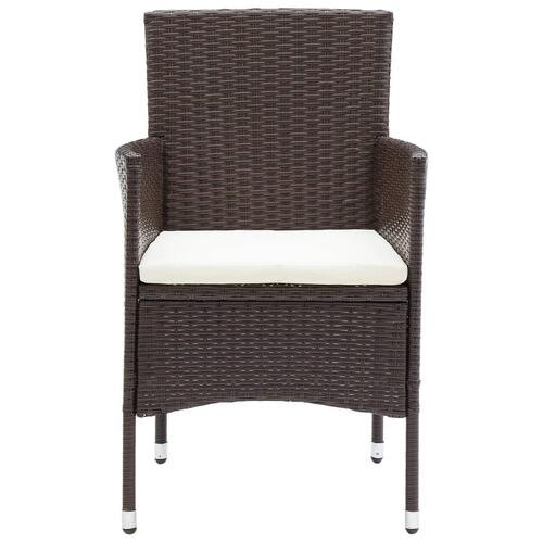 Spisebordsstole til haven 2 stk. polyrattan brun