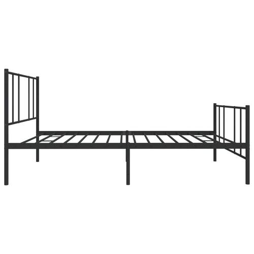 Sengeramme med sengegavl og fodgærde 100x190 cm metal sort