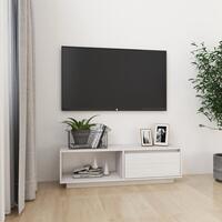 Tv-bord 110x30x33,5 cm massivt fyrretræ hvid