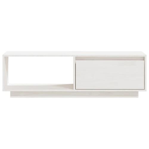 Tv-bord 110x30x33,5 cm massivt fyrretræ hvid