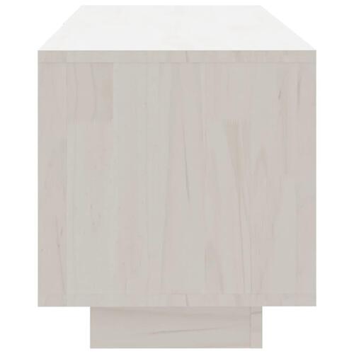 Tv-bord 110x30x33,5 cm massivt fyrretræ hvid