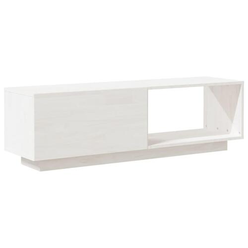 Tv-bord 110x30x33,5 cm massivt fyrretræ hvid