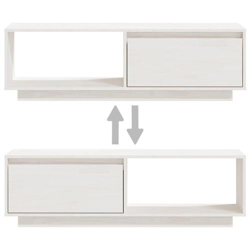 Tv-bord 110x30x33,5 cm massivt fyrretræ hvid