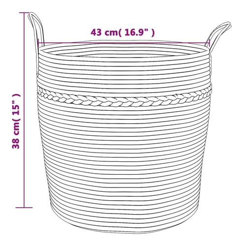 Opbevaringskurv Ø43x38 cm bomuld brun og hvid