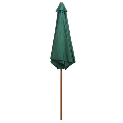 Parasol 270 x 270 cm træstang grøn