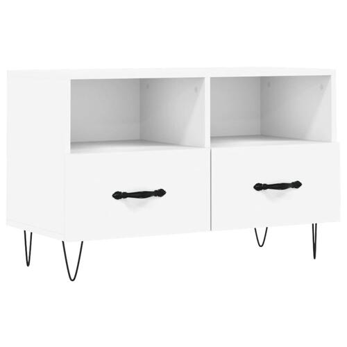 Tv-bord 80x36x50 cm konstrueret træ hvid