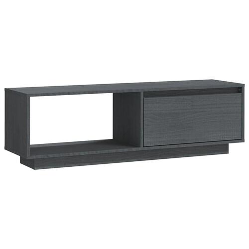 Tv-bord 110x30x33,5 cm massivt fyrretræ grå