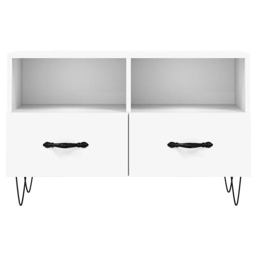 Tv-bord 80x36x50 cm konstrueret træ hvid