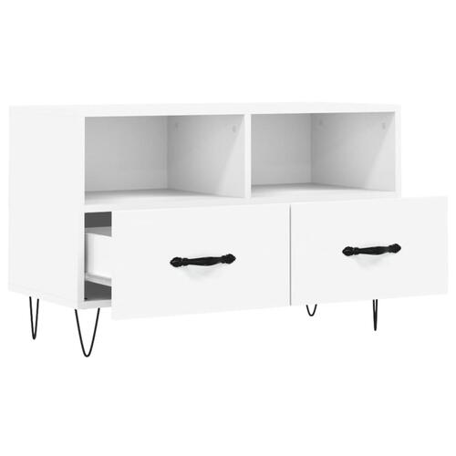 Tv-bord 80x36x50 cm konstrueret træ hvid