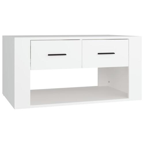 Sofabord 80x50x40 cm konstrueret træ hvid