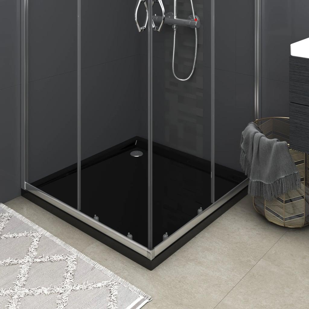 Brusekar 90x90 cm ABS firkantet sort