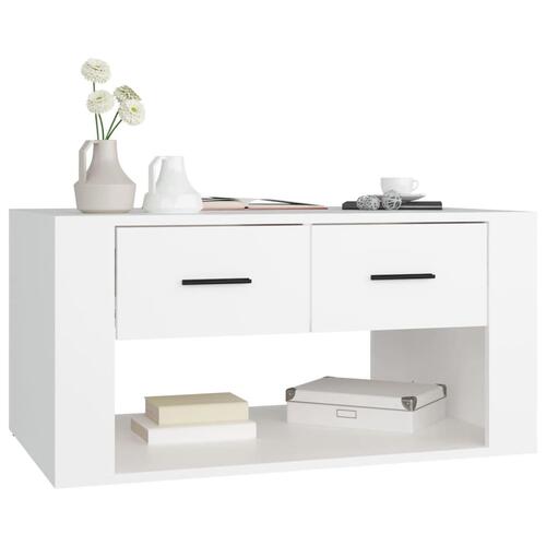 Sofabord 80x50x40 cm konstrueret træ hvid