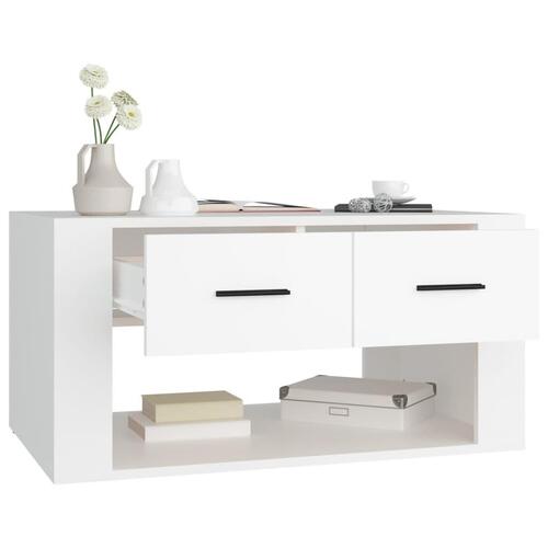 Sofabord 80x50x40 cm konstrueret træ hvid