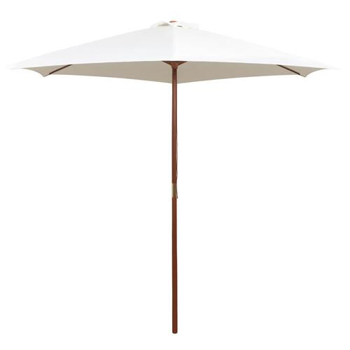 Parasol 270 x 270 cm træstang cremehvid