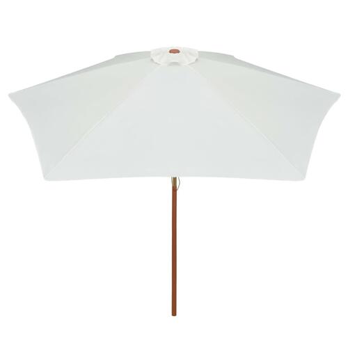 Parasol 270 x 270 cm træstang cremehvid