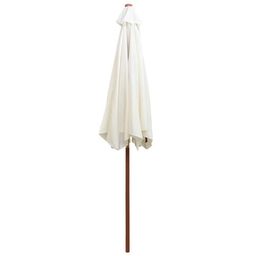 Parasol 270 x 270 cm træstang cremehvid