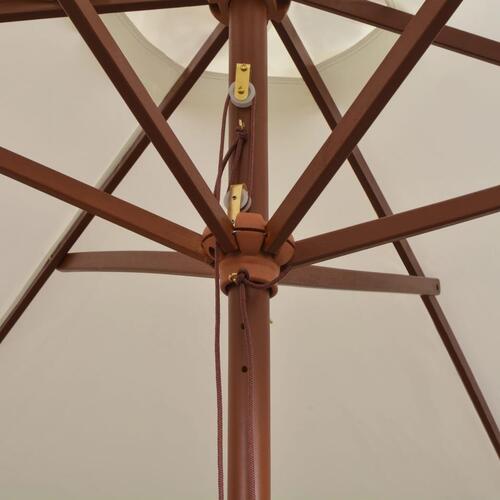 Parasol 270 x 270 cm træstang cremehvid