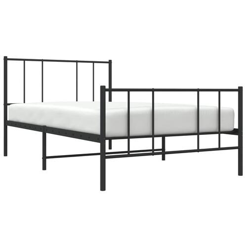 Sengeramme med sengegavl og fodgærde 107x203 cm metal sort