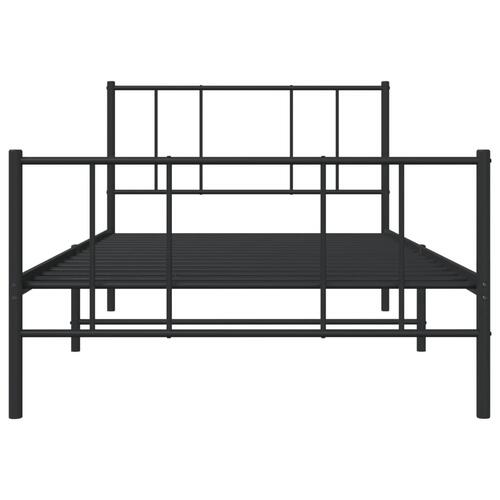 Sengeramme med sengegavl og fodgærde 107x203 cm metal sort