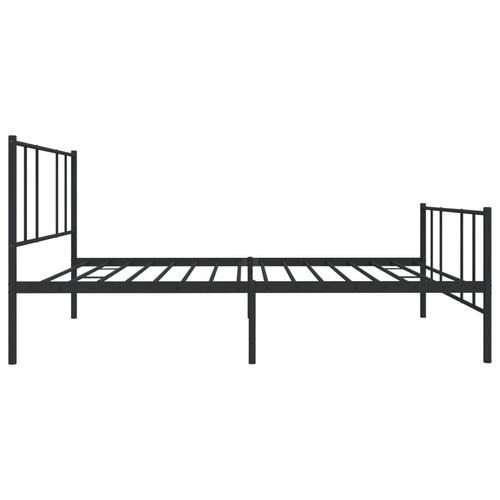 Sengeramme med sengegavl og fodgærde 107x203 cm metal sort