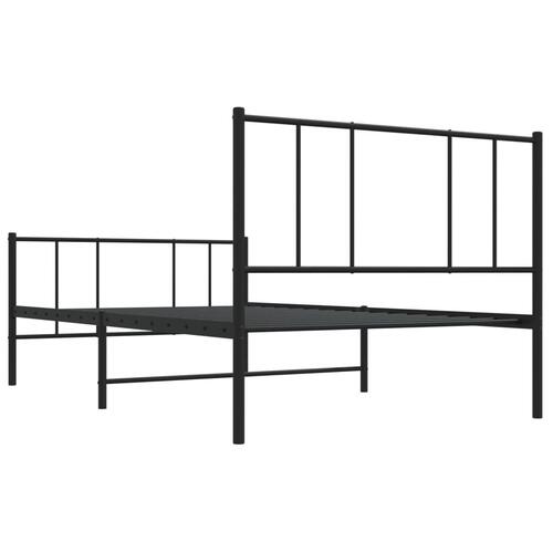 Sengeramme med sengegavl og fodgærde 107x203 cm metal sort