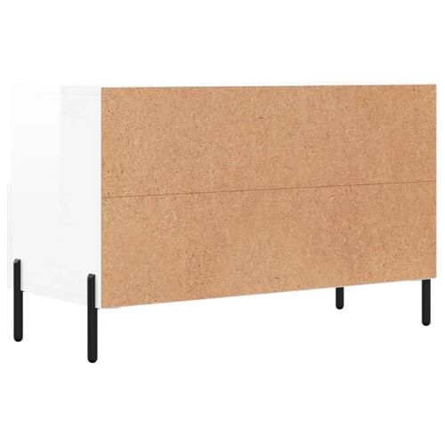 Tv-bord 80x36x50 cm konstrueret træ hvid højglans