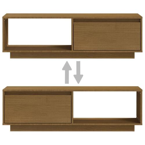Tv-skab 110x30x33,5 cm massivt fyrretræ gyldenbrun
