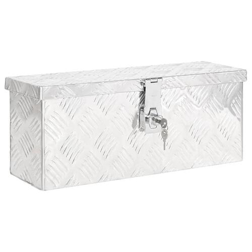 Opbevaringskasse 50x15x20,5 cm aluminium sølvfarvet