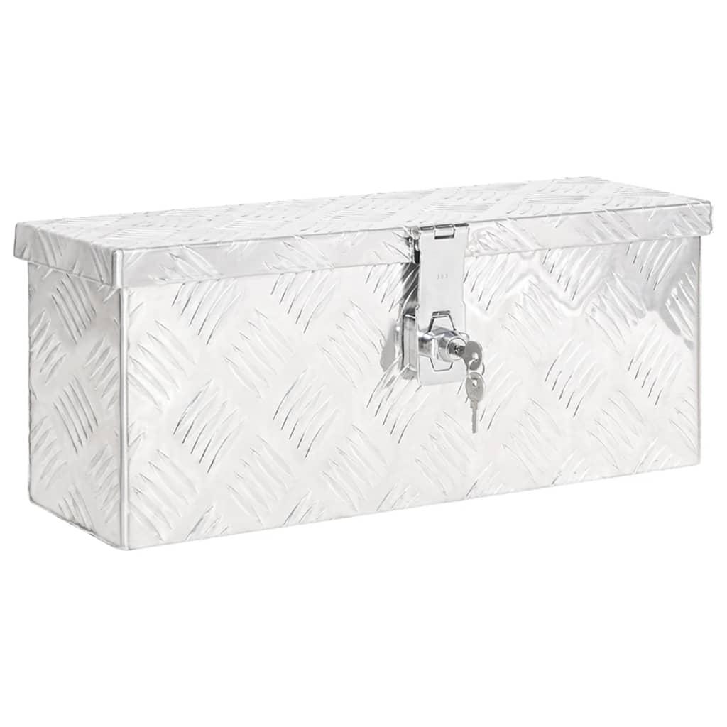 Opbevaringskasse 50x15x20,5 cm aluminium sølvfarvet